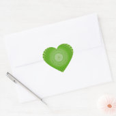 Sticker Cœur Vert Sun Mandala (Enveloppe)