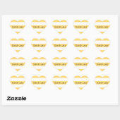 Sticker Cœur Vertikas Jaune Et Blanc (Feuille)