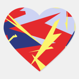 Sticker Cœur Vibes positives Bleu rouge blanc