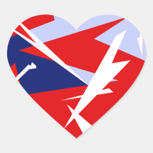 Sticker Cœur Vibes positives Bleu rouge blanc