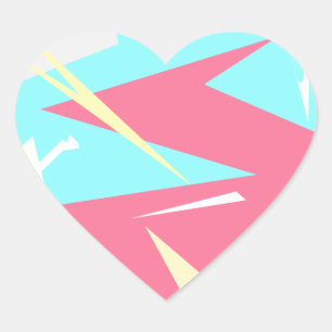 Sticker Cœur Vibes positives couleurs pastel Abstrait