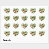 Sticker Cœur Victorian Valentine Bird et rose (Feuille)
