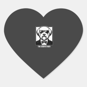 Sticker Cœur Vieux chien de berger anglais Le parrain du chien