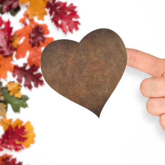 Sticker Cœur Vieux Monde Faux Leather