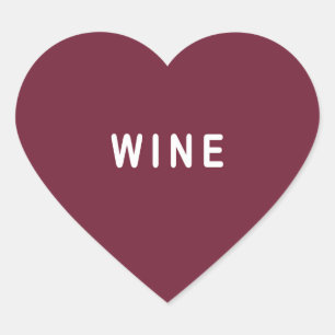 Sticker Cœur Vin marrant