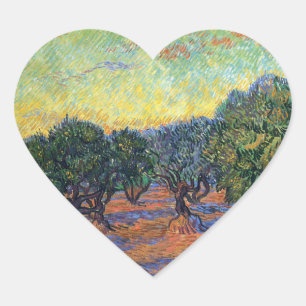 Sticker Cœur Vincent Van Gogh Oliveraie Impressionnisme Art