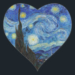 Sticker Cœur Vincent Van Gogh Starry Nuit Vintage Art<br><div class="desc">Vincent Van Gogh Starry Nuit Vintage Beaux-Arts Sticker Coeur</div>