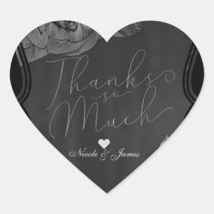 Sticker Cœur Vintage brillant noir gris argenté