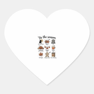 Sticker Cœur Vintage Halloween Season Checklist Shirt Design_1