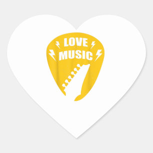 Sticker Cœur Vintage Love Guitar