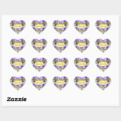Sticker Cœur Viola violet Merci fleuri Motif (Feuille)