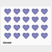 Sticker Cœur Violet Mariage Purple Coeur Script de calligraphie (Feuille)