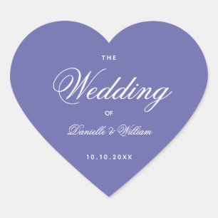 Sticker Cœur Violet Mariage Purple Coeur Script de calligraphie