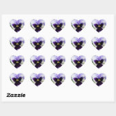 Sticker Cœur violet profond sur blanc (Feuille)