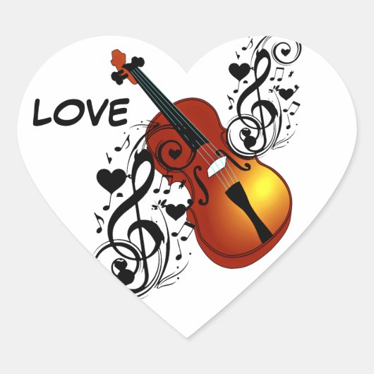 Sticker Cœur Violin, Lover at Heart_ (Devant)