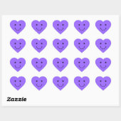 Sticker Cœur Visage Bleu Violet (Feuille)
