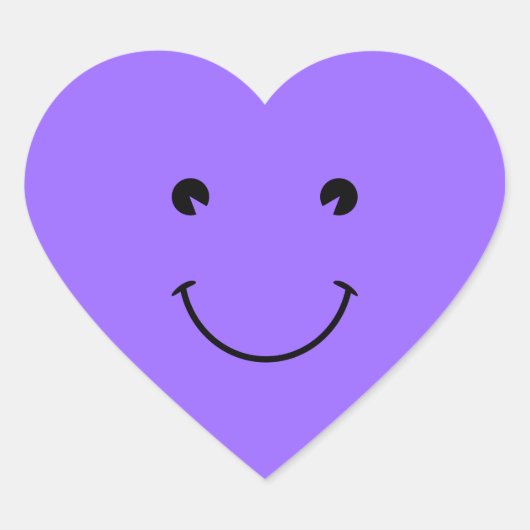 Sticker Cœur Visage Bleu Violet (Devant)