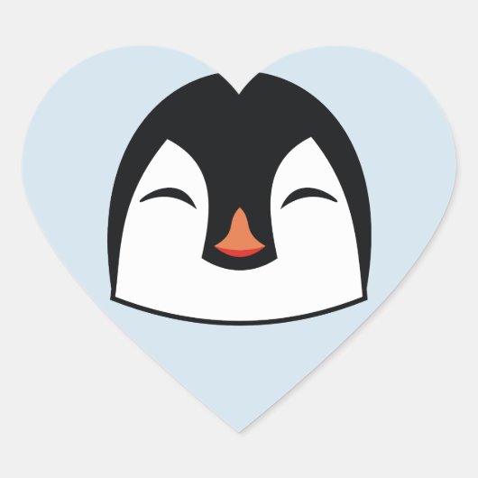 Sticker Cœur Visage de pingouin (Devant)