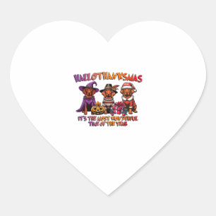 Sticker Cœur Vizsla Halloween Thanksgiving Noël Classique T-