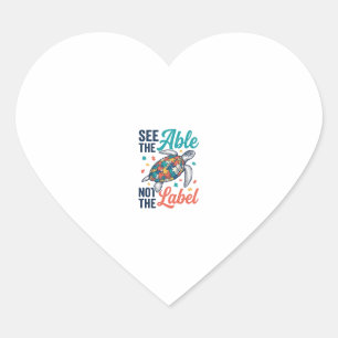 Sticker Cœur Voir le design du t-shirt de sensibilisation au pu