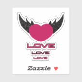 Sticker Coeur volant (Feuille)