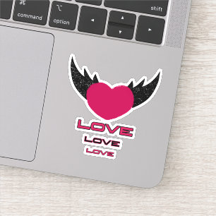 Sticker Coeur volant