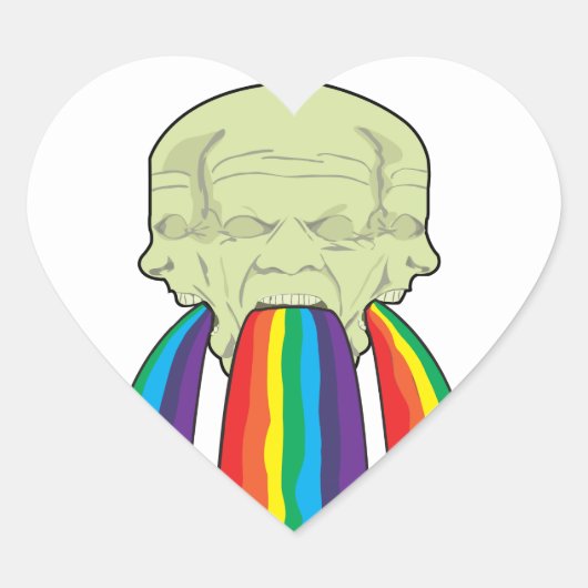Sticker Cœur Vomit arc-en-ciel de DOOM ! ! (Devant)