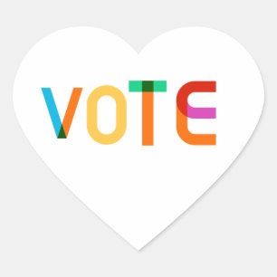 Sticker Cœur Vote coloré