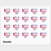 Sticker Cœur vote pour hillary (Feuille)