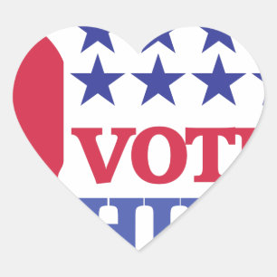 Sticker Cœur vote pour hillary