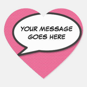 Sticker Cœur Votre Bulle de Texte de Message Amusant Livre de B