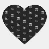 Sticker Cœur Votre logo | 3 Logo Motif Design modifiable noir (Devant)