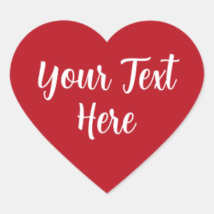 Sticker Cœur Votre texte ici blanc Texte Coeurs rouges Coeur ro