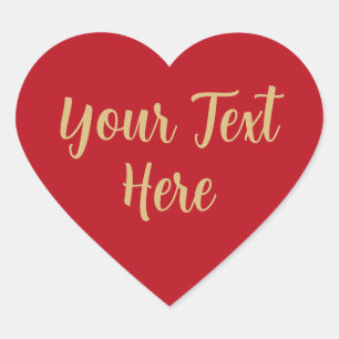 Sticker Cœur Votre texte ici or Texte Coeurs rouges Coeur rouge