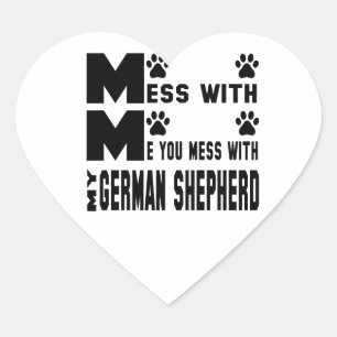 Sticker Cœur Vous êtes en colère avec mon berger allemand
