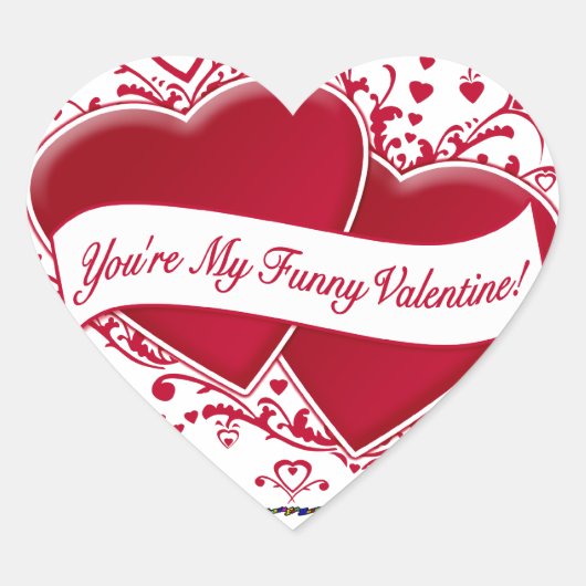 Sticker Cœur Vous êtes My Funny Valentine ! Cœurs rouges (Devant)