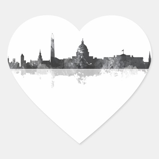 STICKER CŒUR WASHINGTON DC SKYLINE (Devant)