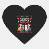 Sticker Cœur We Hiss You A Meowy Catmas Funny Cat Christmas Ugl (Devant)