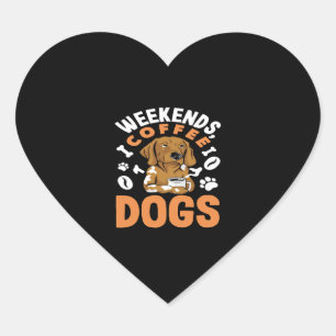 Sticker Cœur Week-ends Café Chiens Amoureux du Café