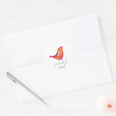 Sticker Cœur Whimsical Coloré Oiseau d'été Moderne Chic Mariage (Enveloppe)