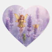 Sticker Cœur Whimsy Among the Purple Blooms (Devant)