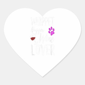 Sticker Cœur Whippet Hugger Vin Lover Chien maman ou chien papa