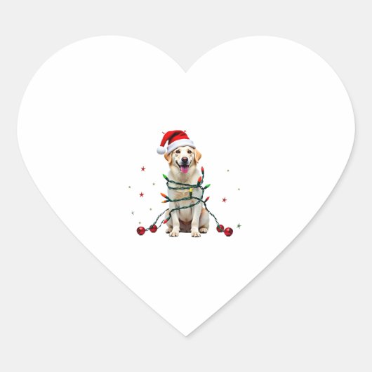 Sticker Cœur White Boxer Dog Ugly Christmas Sweater Funny Xmas  (Devant)