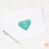 Sticker Cœur White Elegant Swirls Wedding Enregistrer la date T (Enveloppe)
