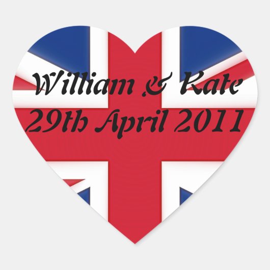 Sticker Cœur William & Kate - 29 avril 2011 (Devant)