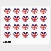 Sticker Cœur William & Kate Mariage-Union Jack (Feuille)