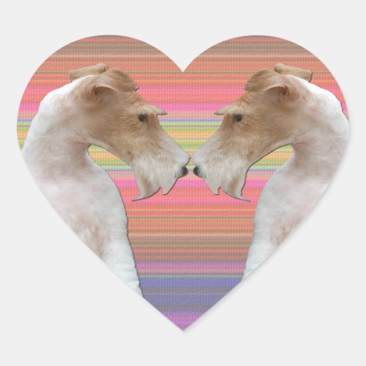 Sticker Cœur Wire Fox Terrier en amour (Devant)
