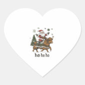 Sticker Cœur Womens Xmas Tree Lighting Santa Riding Highland Co (Devant)