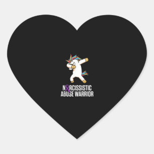 Sticker Cœur World Narcissistic Abuse Awareness Unicorn Survivo