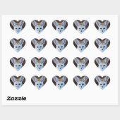 Sticker Cœur Worlest Cutest Fennec Fox (Feuille)